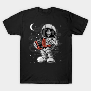 Astronaut Accordion Ethereum ETH Coin To The Moon Crypto Token Cryptocurrency Blockchain Wallet Birthday Gift For Men Women Kids T-Shirt